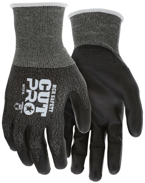 MCR Safety CutPro 92721 Cut Resistant Gloves, ANSI A4, Polyurethane Coated
