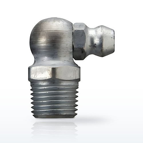 Alemite® Hydraulic Fitting, Elbow - 90°, 27/32 in L, Male/Male, 1/8 in (PTF)