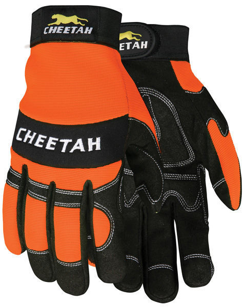MCR Safety 935HVO Mechanics Gloves, Black Synthetic Leather Palm