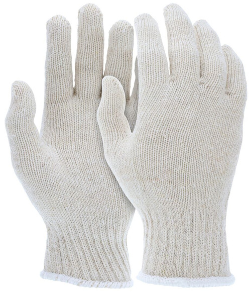 MCR Safety String Knit Work Gloves 7 Gauge Regular Weight White Cotton Polyester