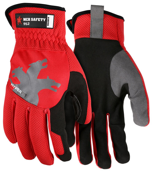 MCR Safety 952 HyperFit, Red Mechanics Work Gloves