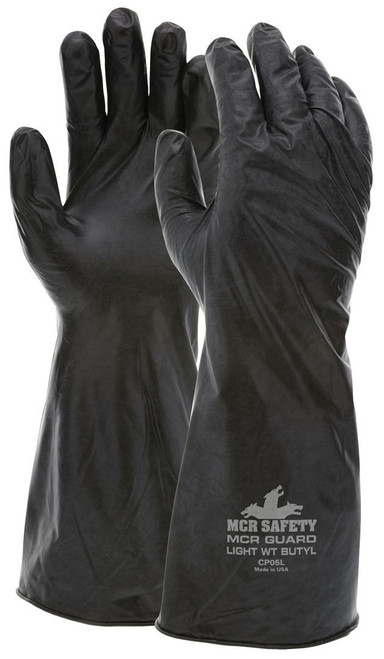 MCR Safety Guard CP05 Chemical Resistant Gloves, Butyl Coated, 5 mil