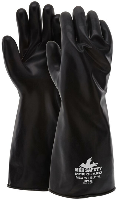 MCR Safety Guard CP14 Chemical Resistant Gloves, Butyl Coated