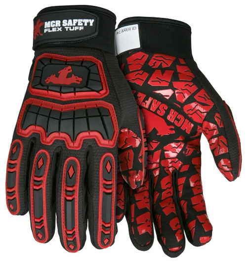 MCR Safety FlexTuff Mechanics FT2905 Gloves Synthetic Leather Palm Silicone Tire
