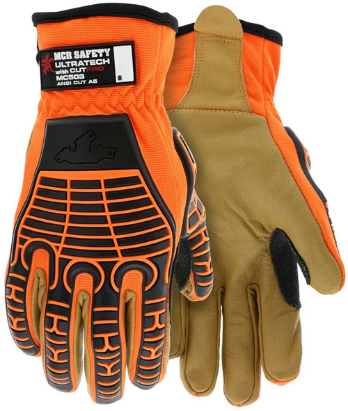 MCR Safety UltraTech Mechanics MC503 Gloves, ANSI A5