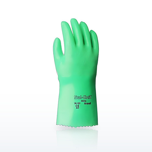 AlphaTec 103710 12 in Reinforced Nitrile Gloves, Gauntlet Cuff, Rough Coated