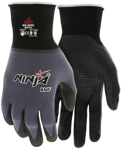 MCR Safety Ninja N96797 Coated Gloves, BNF Work Gloves