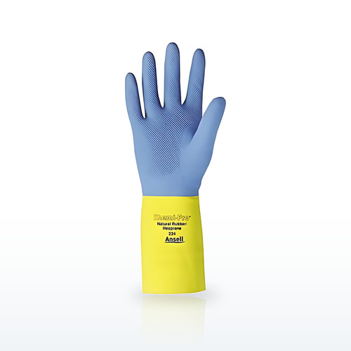 Ansell AlphaTec 8722410 Neoprene Gloves, Cotton Flock Lined, Size 10