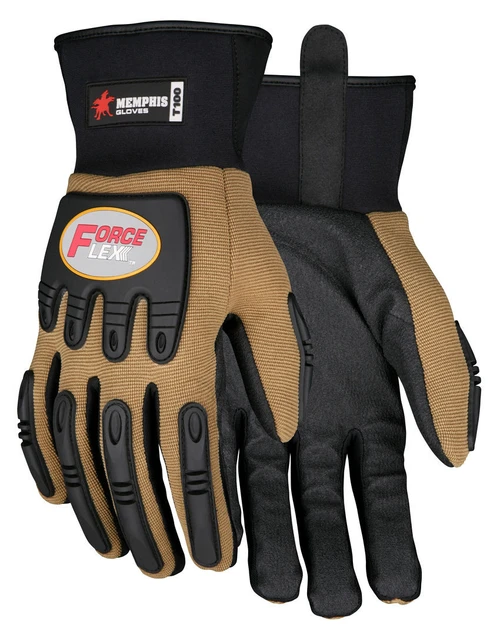 MCR Safety ForceFlex Mechanics T100 Gloves, Impact Resistant Work Gloves