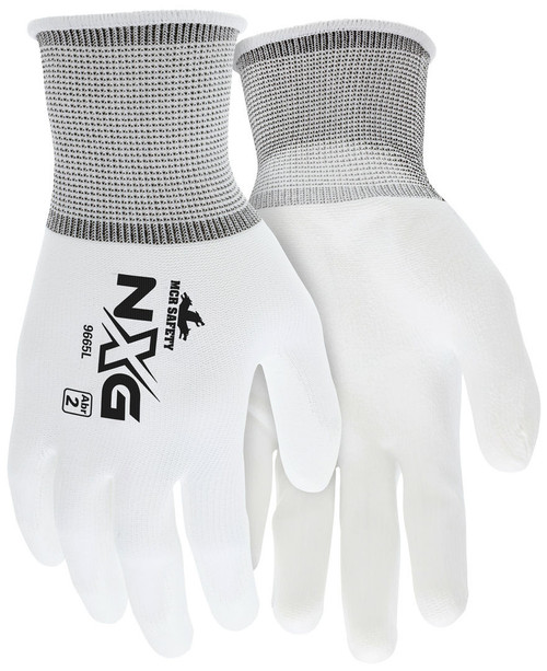 MCR Safety NXG 9665 Coated Gloves, Work Gloves, 13 Gauge White Nylon Shell
