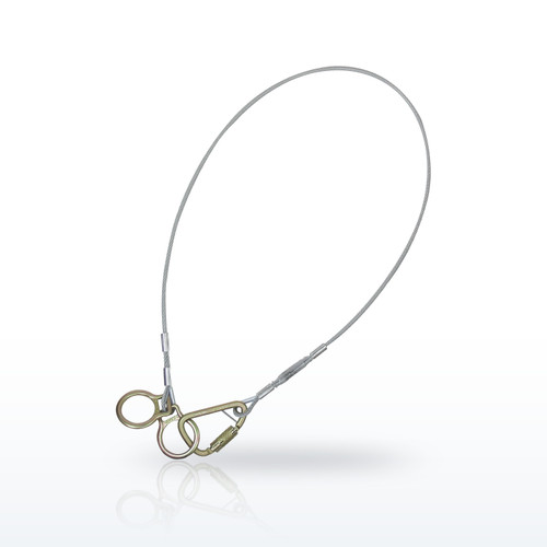 FallTech 84202D Cable Carabiner Sling Anchor, Galvanized Steel Cable