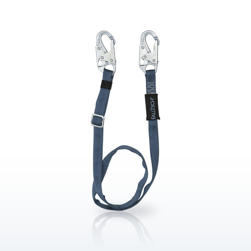 FallTech 82098 5' to 8' Adjustable Length Restraint Lanyard, Steel Snap Hooks