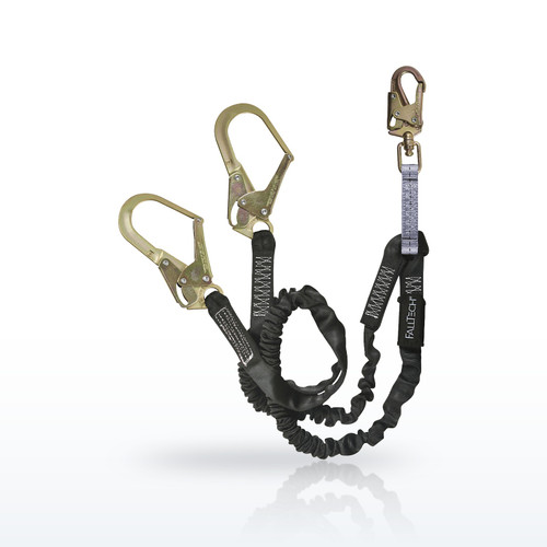 FallTech 8246Y3 6' Heavyweight Energy Absorbing Lanyard, Double-leg
