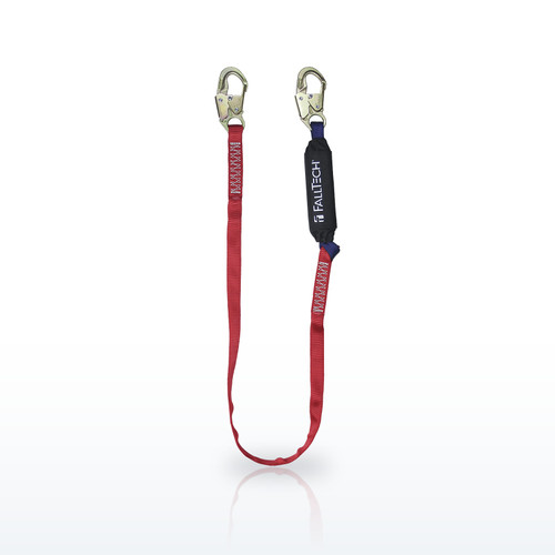FallTech 8247B 6' Ironman 12' free fall Energy Absorbing Lanyard, Single-leg