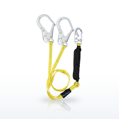 FallTech 8256LTY3 6' Soft Pack FT Basic Energy Absorbing Lanyard, Double-leg