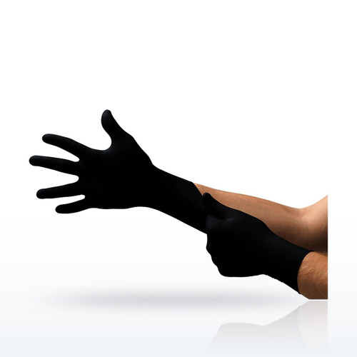 Ansell Microflex Black Dragon BD-100L Latex Gloves, 5.5 mil, Box of 100