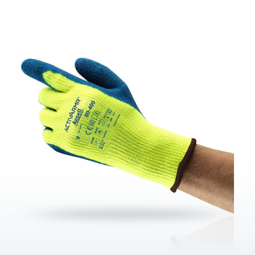 Ansell ActivArmr 80-400 Hi-Vis Insulated Latex Palm Gloves - Size 10