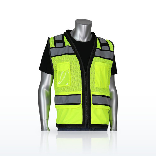 PIP 302-0800D Hi-Vis Vests, ANSI Type R Class 2 Black Two-Tone Eleven Pocket