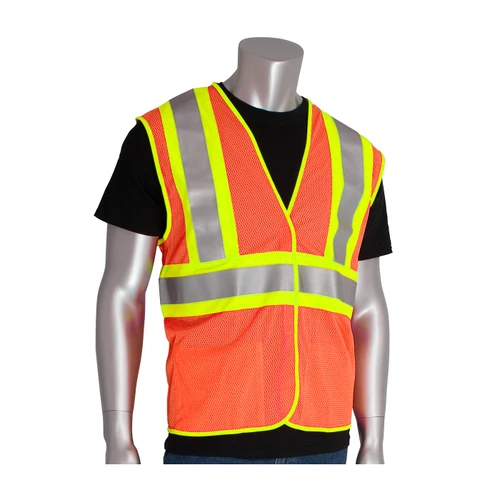PIP 305-MVFR Hi-Vis Vests, ANSI Type R Class 2 FR Treated Two-Tone Mesh Vest