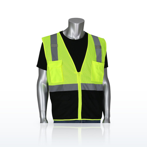 PIP 302-0710B Hi-Vis Vests, ANSI Type R Class 2 Five Pocket Value Mesh Vest