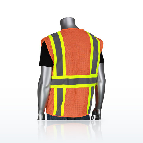 ANSI Type R Class 2 Two-Tone Six Pocket Mesh Vest, 302-MVZT