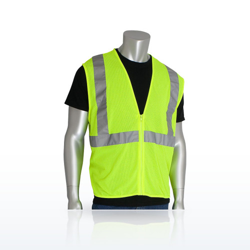 PIP 302-MVGZ Hi-Vis Vests, ANSI Type R Class 2 Value Zipper Mesh Vest