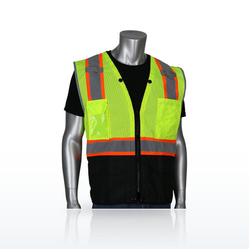 PIP 302-0650D Hi-Vis Vests, ANSI Type R Class 2 Two-Tone Eleven Pocket