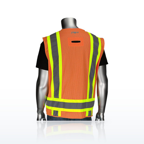 ANSI Type R Class 2 Two-Tone Eleven Pocket Surveyors Vest - 302-0500D
