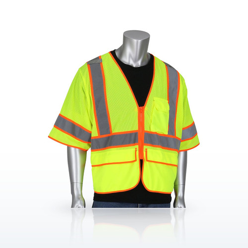 ANSI Type R Class 3 Self-Extinguishing Two-Tone Mesh Surveyors Vest, 305-SVZSE
