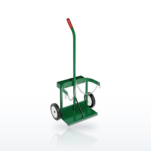 Anthony Small Dual-Cylinder Carts with Tool Tray, 7 in Solid Rubber