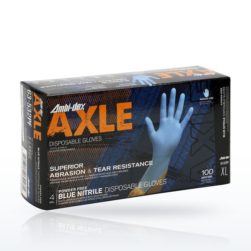 Axle Disposable Nitrile Glove, Powder Free with Textured Grip - 4 mil, 63-532PF