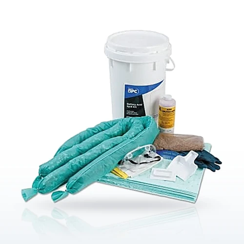 Brady SKBATT Sorbent Kits, Battery Acid Specialty Spill Kit, 6.5 Gallon Drum