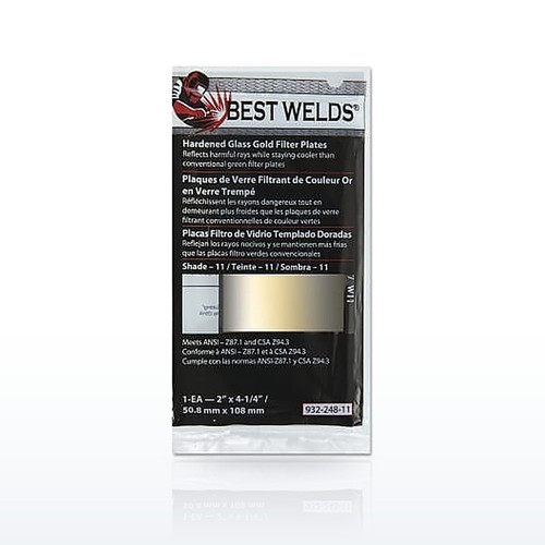 Best Welds Welding Lenses & Cover Plates, Hardened Glass Gold Filter Plates