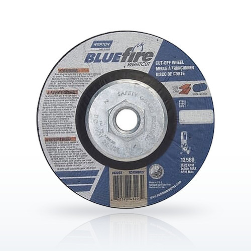 BlueFire Type 27 RightCut Cut-Off Wheel, 4-1/2 in x 1/16 in x 5/8 in-11 Arbor