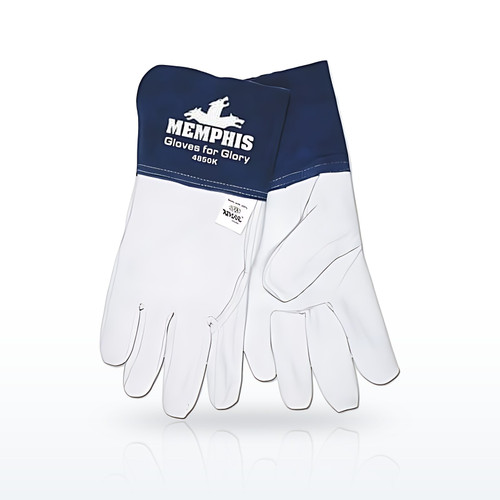 MCR Safety 4850K Blue Beast Leather Welding Gloves, CutPro, Blue/White