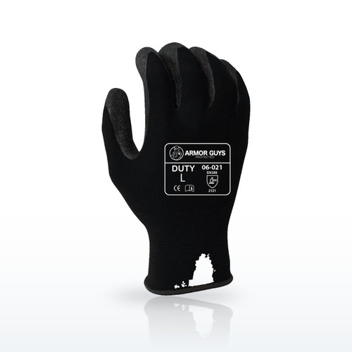 13g Black Nylon Glove Liner with Black Crinkle Latex Palm Coating