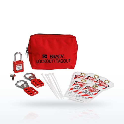 Brady 153668 Personal Lockout Tagout Kit, Nylon Padlock and Pouch