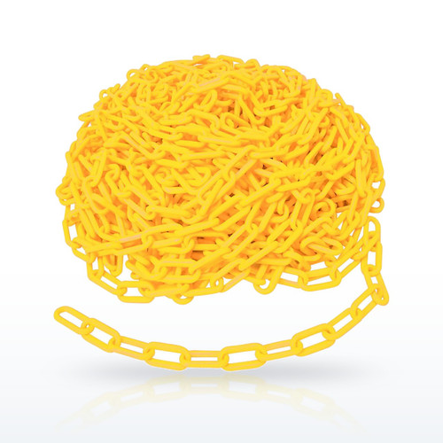Brady 78234 Safety Fences, Bradylink Yellow Plastic Warning Chain, 100 ft