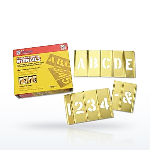 Brass Stencil Letter and Number Set, Brass, 2 in