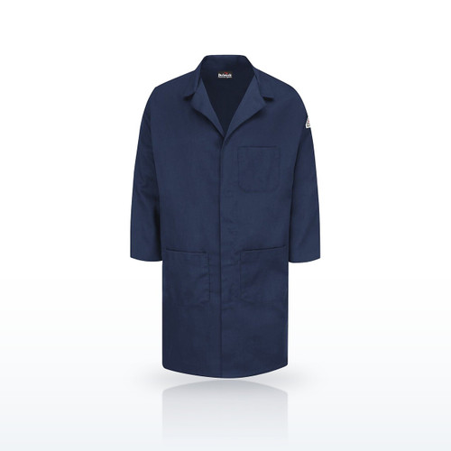 Bulwark KLL6 Flame Resistant Lab Coat, 6 oz Cotton/Nylon - Navy