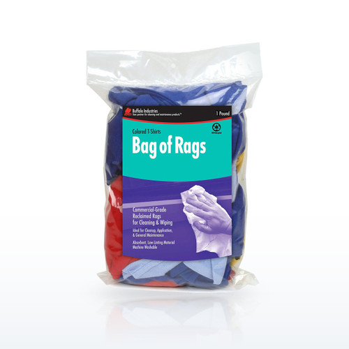 Buffalo Industries Recycled Colored T-Shirt Knit Rags - Compressed Bale