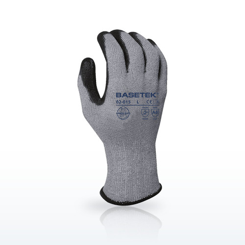 13g Blue HDPE Glove Liner with Black Polyurethane Palm Coating, ANSI A6