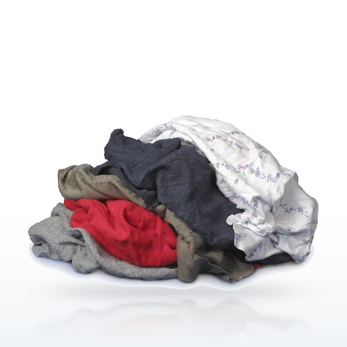 Buffalo Industries CK5 Towels & Wipers, Recycled Colored T-Shirt Rags, 5 lb Box