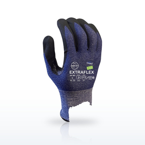 13g ExtraFlex Cut Resistant Dark Blue Glove Liner, Dotted Nitrile Palm, ANSI A3