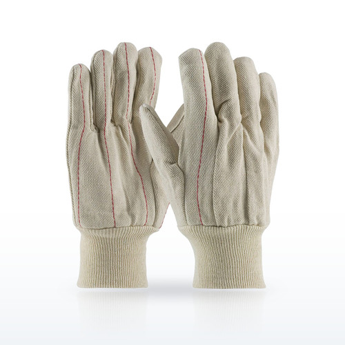 Cotton Canvas Double Palm Glove with Nap-In Finish - Knit Wrist, 92-918