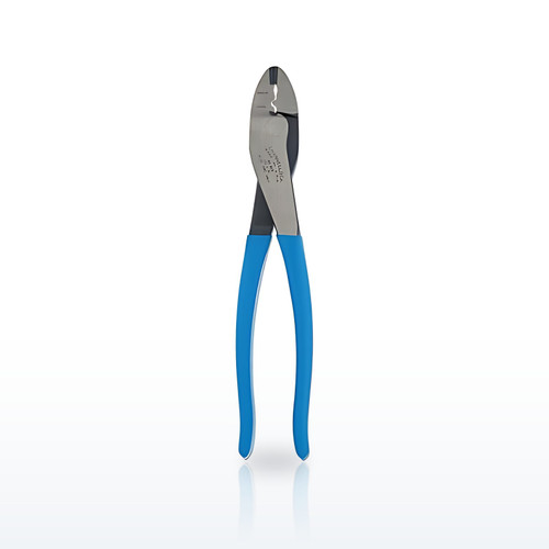 Crimper, 9-1/2 in L, 22 to 10 AWG, Blue
