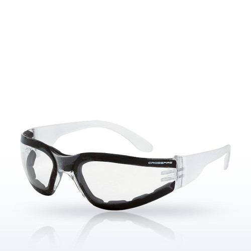Crossfire Safety Glasses, Shield CA Foam Lined Safety Eyewear