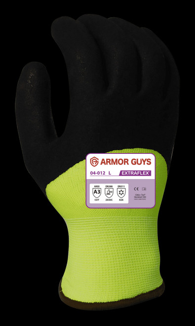 Armor Guys 04-012 Coated Gloves, 13g ExtraFlex Winter Hi-Vis Yellow Nylon Glove
