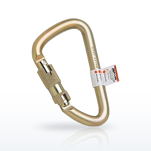 Double-Action Twist-Lock Carabiner, Steel, 1-in Gate Opening, 17D-1
