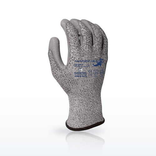 13g Hammer Head 3 Salt & Pepper HDPE Glove Liner, Polyurethane Palm, ANSI A3